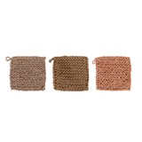 Jute Crocheted Pot Holder, 3 Colors