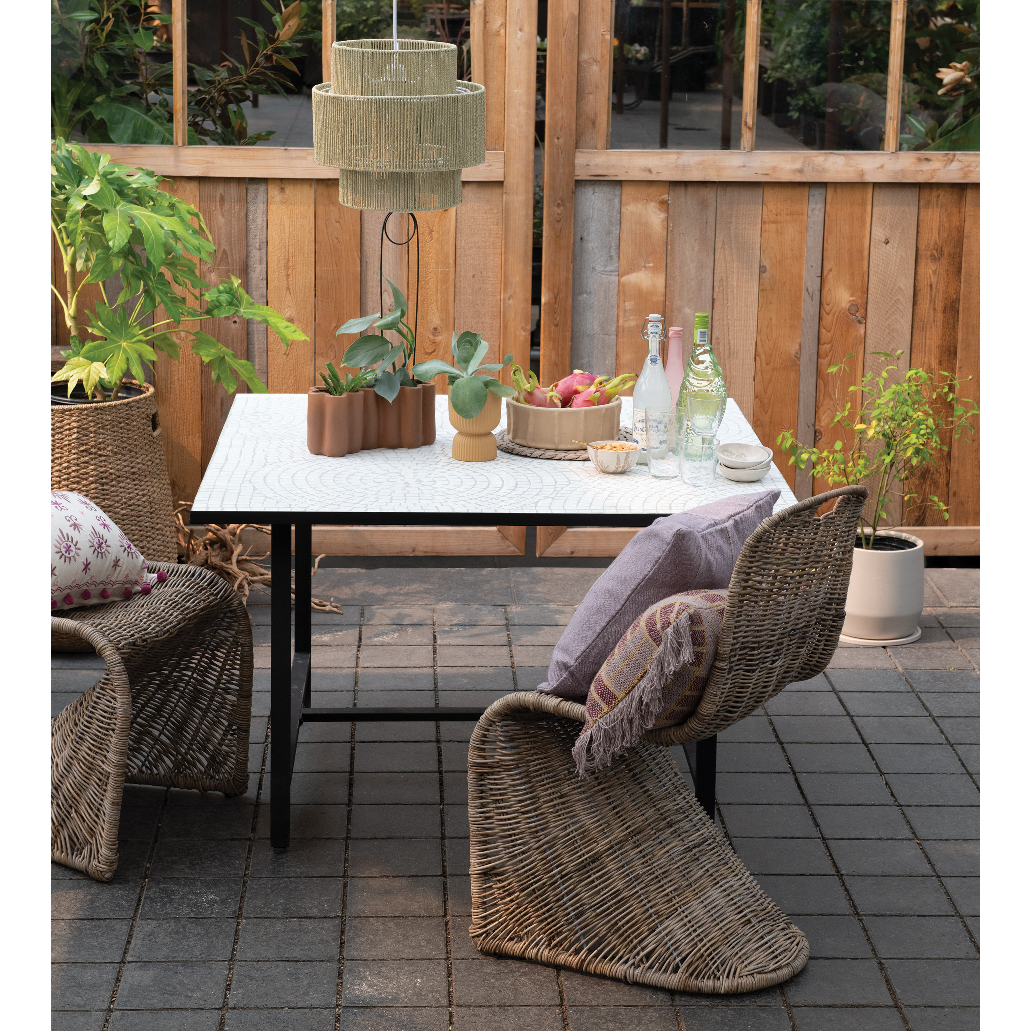 Woven dining table kmart cheap