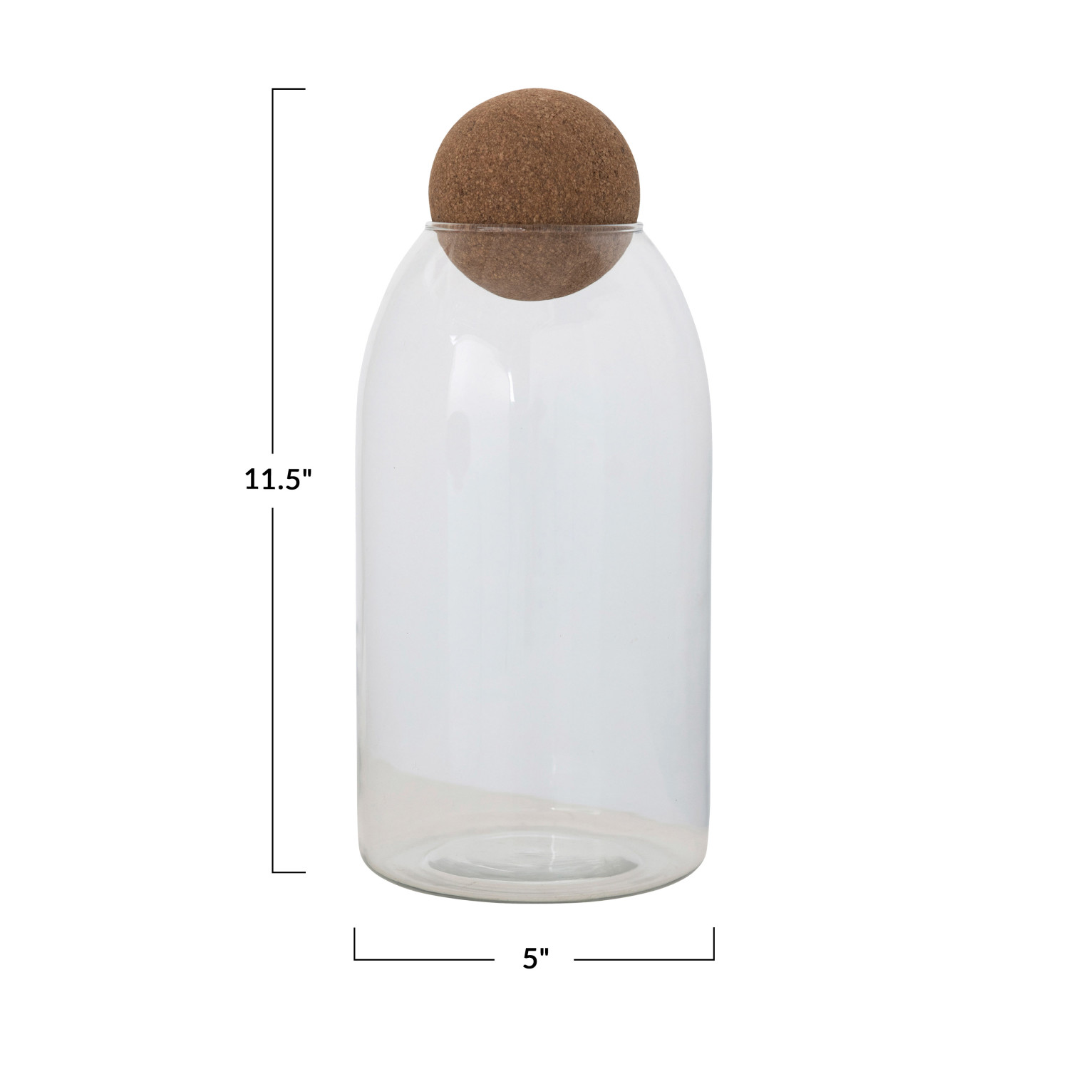 Glass Jar with Cork Ball Lid