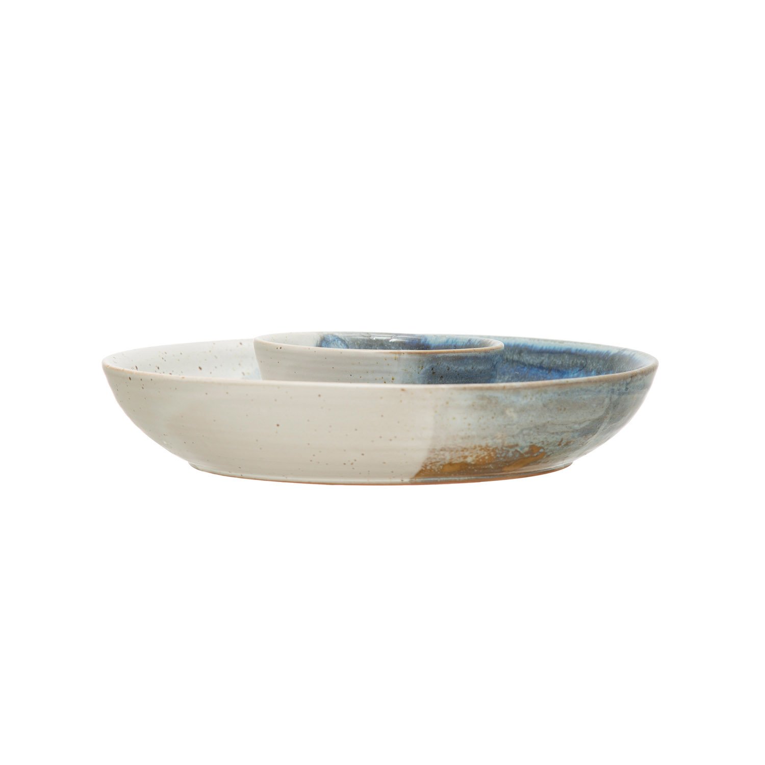 Each One Will Vary Reactive Glaze Blue Creative Co-Op Stoneware Bowl