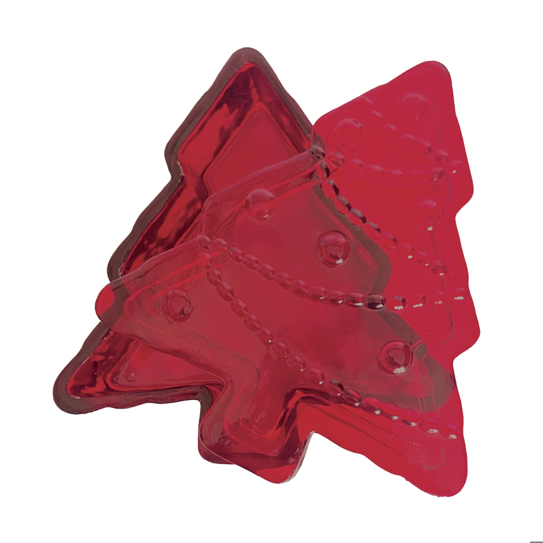 Tree Shape Containers Pressed Tree Shaped Container with Lid, Red